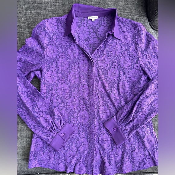 Kettlewell Verity lace blouse in pansy, size S - Picture 2 of 4